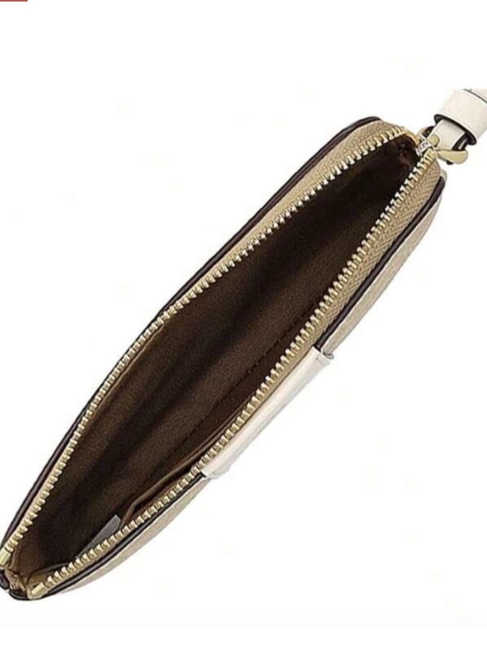 Coach Sand/Chalk Leather corner zip Wristlet - Picture 6 of 9